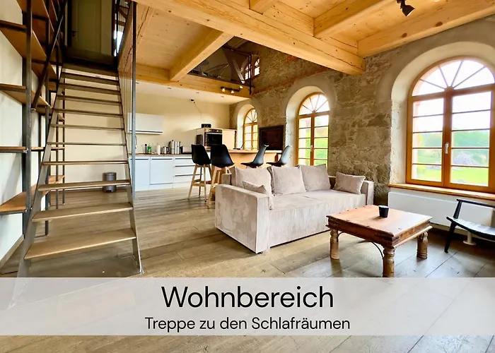 Hexenburgbeidresden 3 Architektengaleriewohnung Mit Eigener Sauna, 2 Kaminen - Naehe Saechsische Schweiz Dresden アパート Großharthau