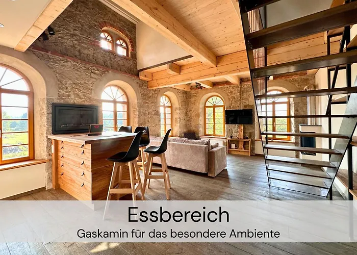 アパート Hexenburgbeidresden 3 Architektengaleriewohnung Mit Eigener Sauna, 2 Kaminen - Naehe Saechsische Schweiz Dresden *